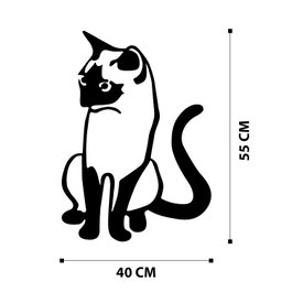 Wallity Cat 2 Metal Decor Negro